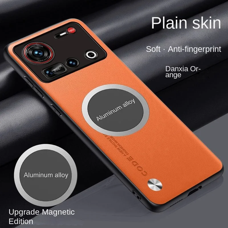 Soft Vegan Leather Magnetic Protective Back Cover Case - Premium Phone Shell