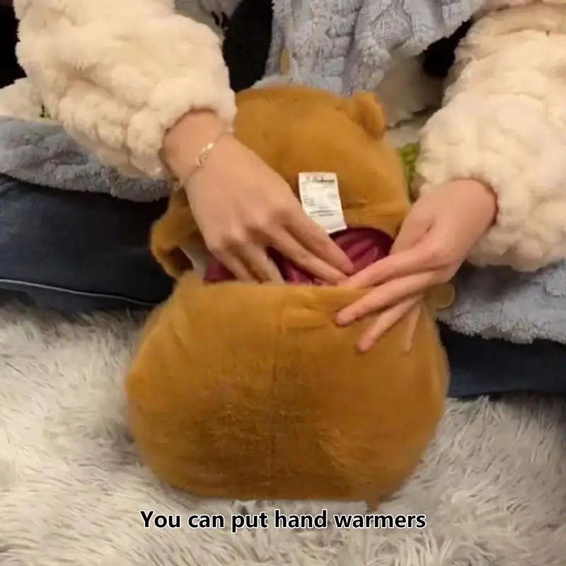 Cartoon Capybara Hot Water Bottle Plush Cover Hand Warmer Pillow, portable hand warmer,portable hot water bottle