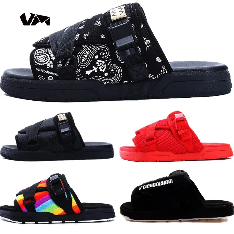 2024 Summer  Fashion Couple  Flip-flops  Footwear Slippers Male Shoes Slides Reflective slippers Flip Flops Sandals Plus