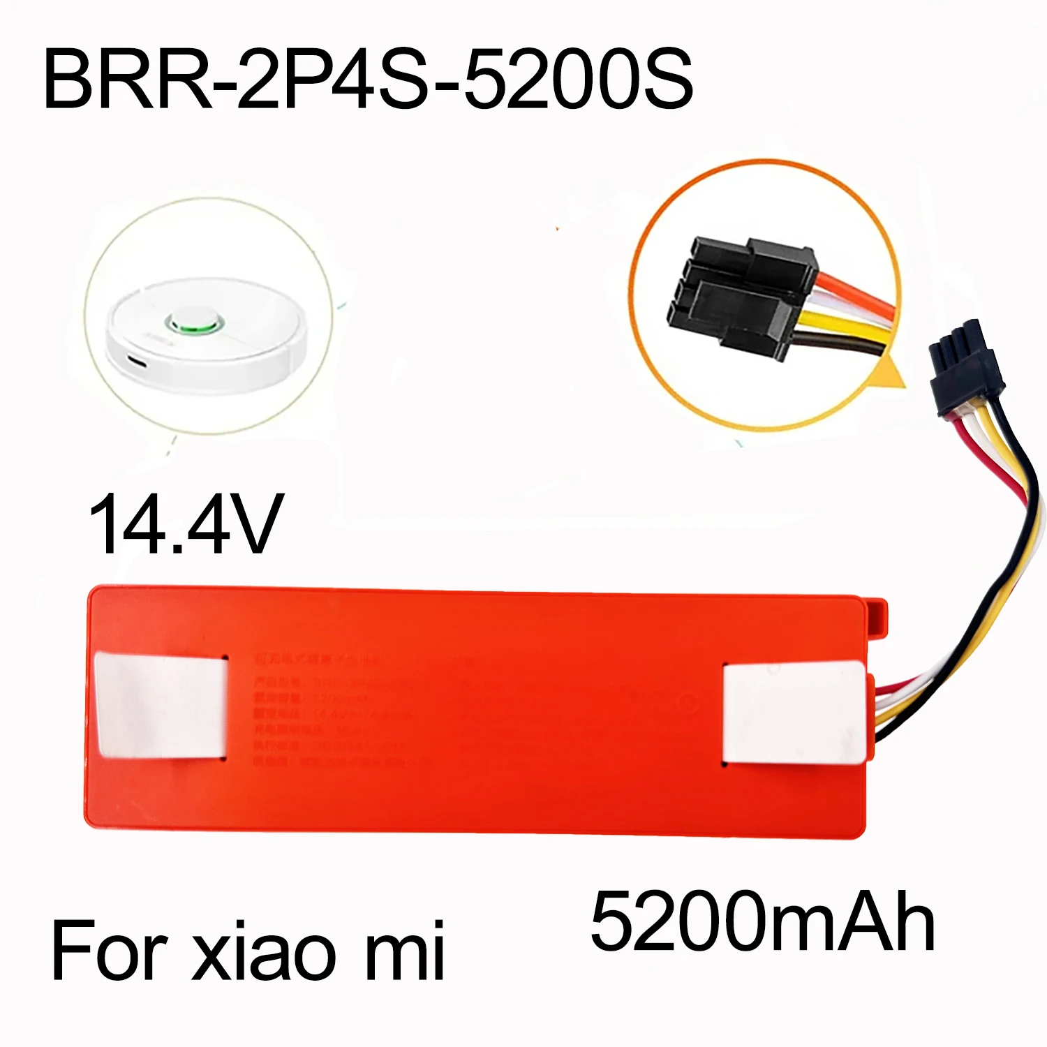 DXT New BRR-2P4S-5200S Robotic Vacuum Cleaner Replacement Battery For Xiaomi Roborock S55 S60 S65 S50 S51 S5 MAX S6 Parts