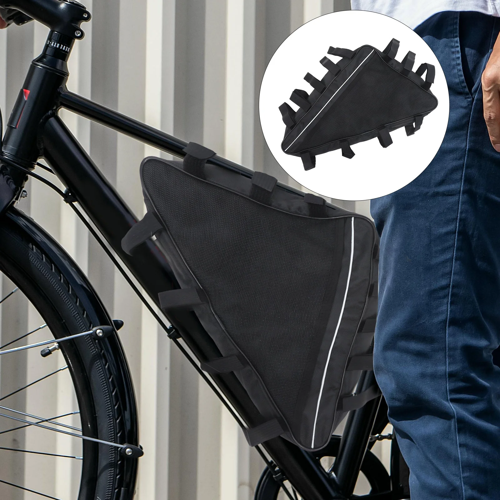 

693 Vehicle Cycling Triangle Bag Bike Pouch Bikes Frame Bags For Bicycles Electric Mountain Cover