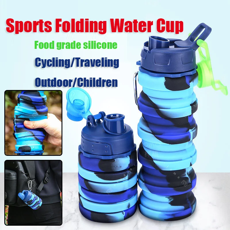 

Silicone Folding Water Cup, Telescopic Creative Cup, Children's Outdoor Portable Sports Water Bottle, DIY Cycling Travel Picnic