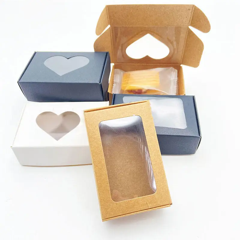 25Pcs Kraft Paper Boxes with Clear Window, Homemade Cookie and Candy Packaging Containe... - SKU KPBW1937 - UGI Packaging