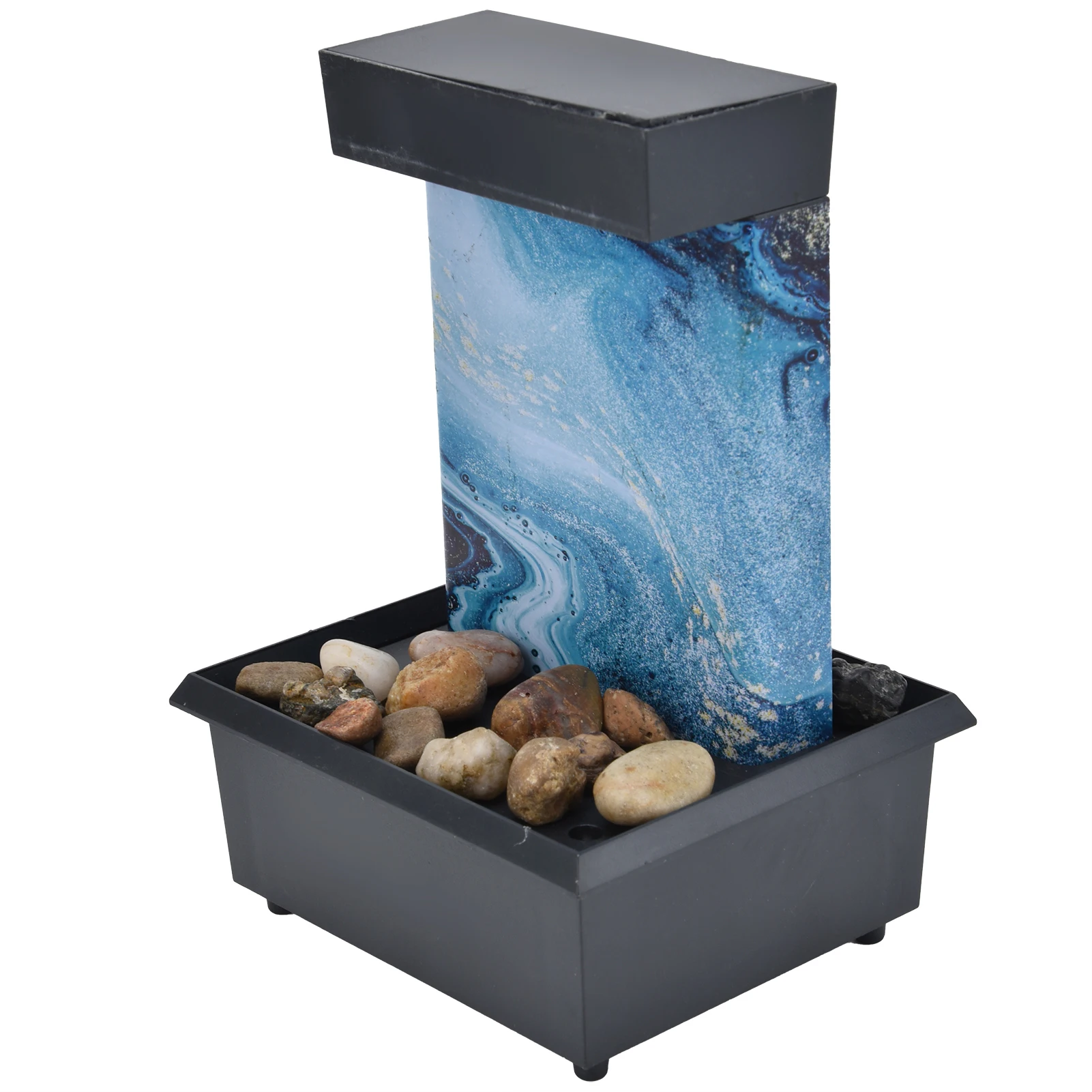 Description Picture 4 of item3V USB Marble Water Fountain Ornaments LED Tabletop Fountain with Stones for Home Office Table Decoration Desktop Water Fountain