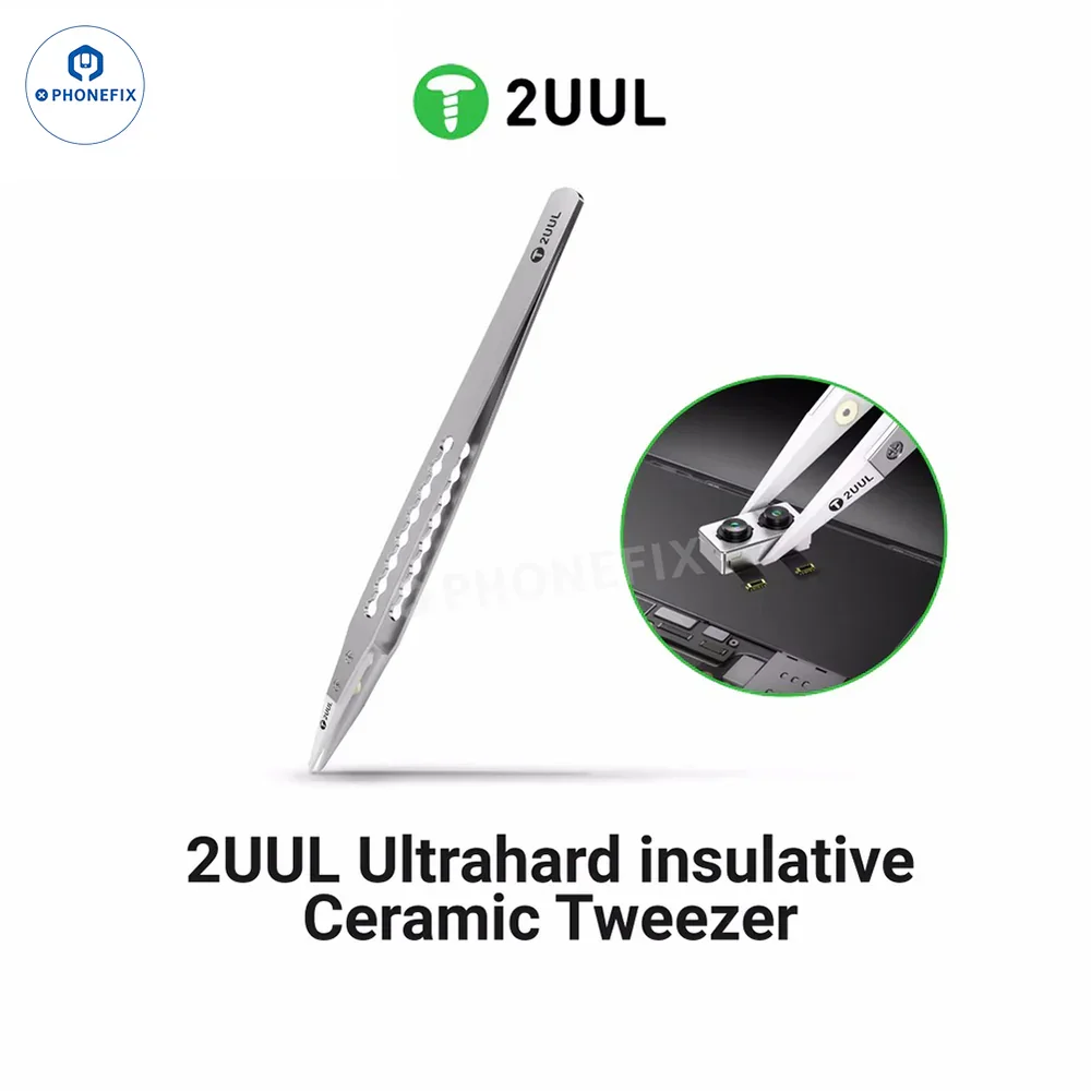 Precision tweezers esd anti static tweezers phone repair tweezers ceramic tweezers 2UUL TW31 ultrahard insulative ceramic tweezers for IC repair