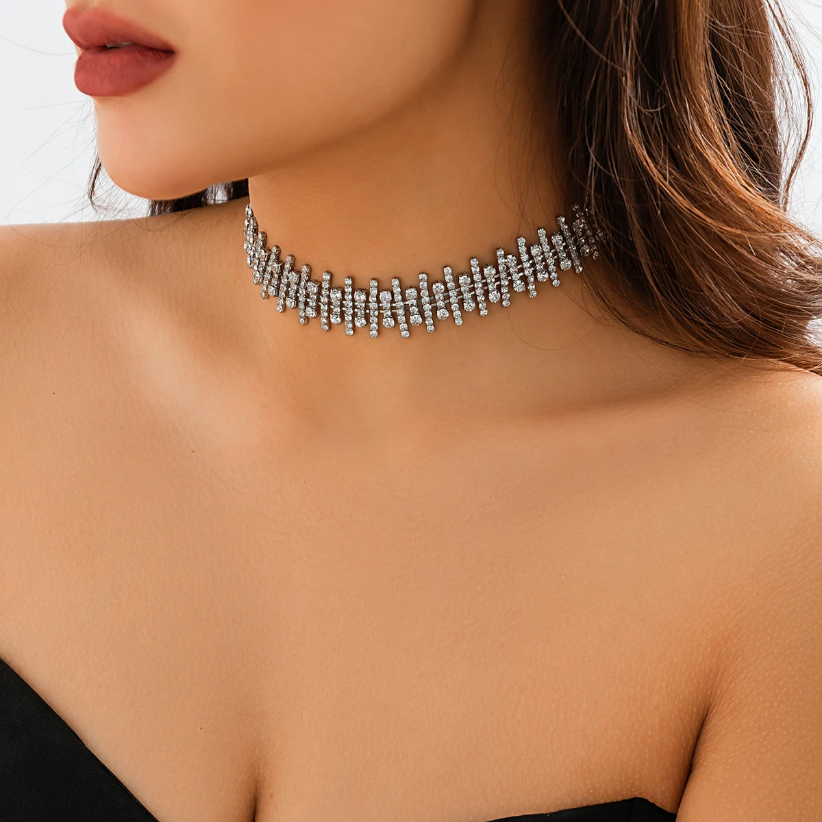 Buy SalirconSimple Heart Necklace Lolita Choker Chain Layered Cuban Chunky  Silver Chain Necklace for Women Men Girls Chic y2k Clothes Jewelry Online  at desertcartINDIA