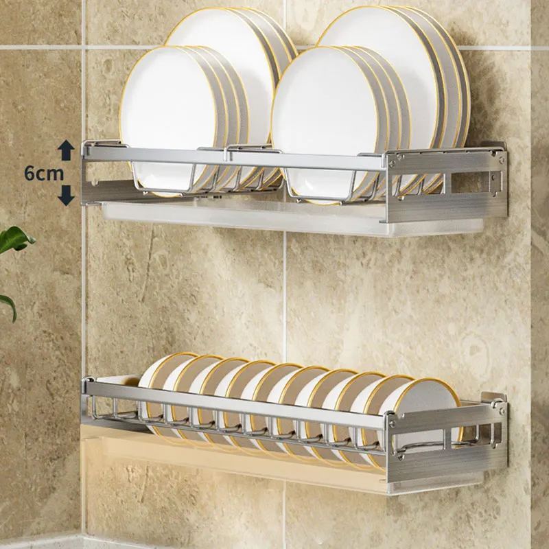 Wall-mounted Dish Rack Bowl Plate Drain Chopsticks Tableware Storage Drying  Corner Shelf Kitchen Organizer Storage Shelf Rack