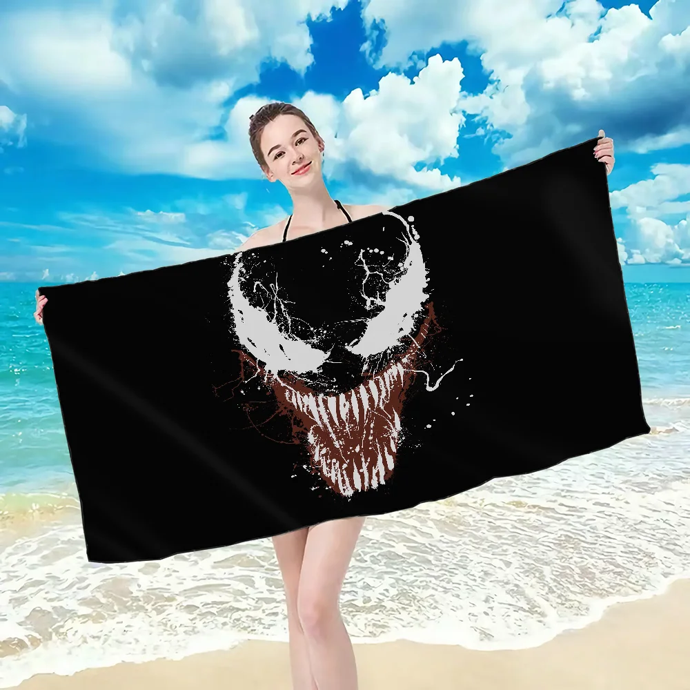 M-Marvel Terror V-Venom Towel Towel pattern beach towel, quick drying and absorbent, The fabric is made of cotton and does 3