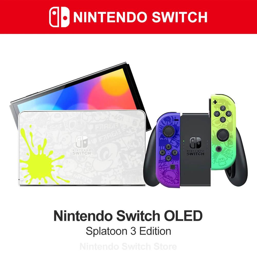 Nintendo Switch OLED Game Console Version White Neon Blue and Red Joy Con  Set with 7 Inch OLED Touch Screen 64GB - AliExpress