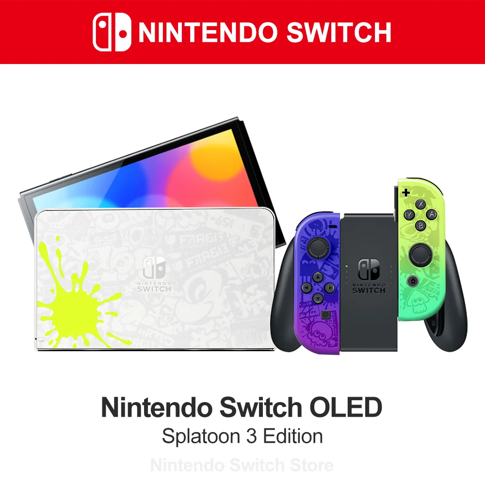 Nintendo Switch Splatoon 3 Pokemon Zelda edition OLED Model 64GB 7inch OLED  Screen White Set Blue Red Neon Video Game Consoles - AliExpress
