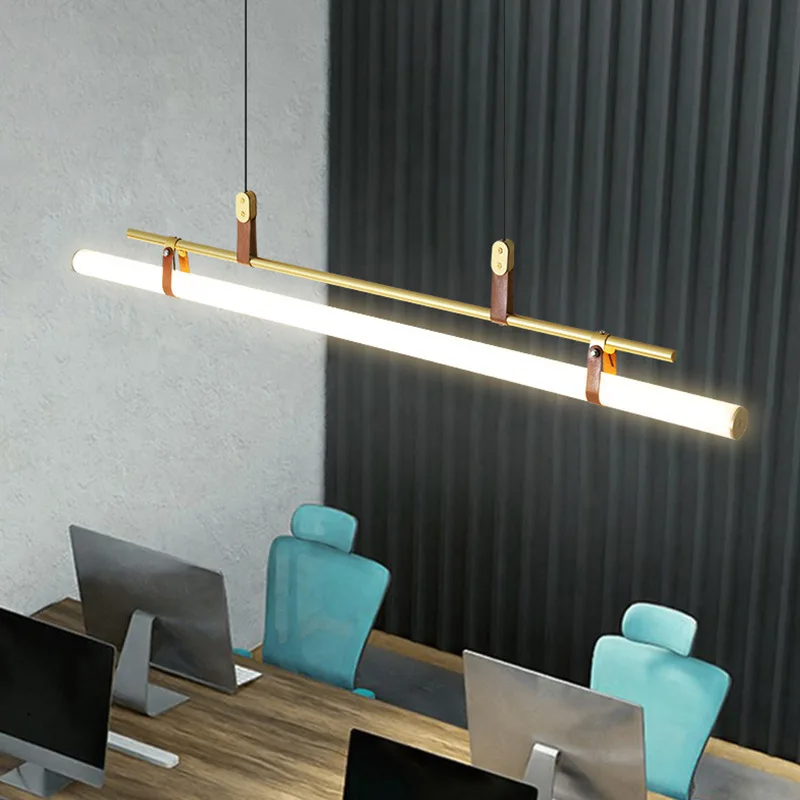 Pendant Lights Pendant Lamp Chandelier Lighting for Nordic Minimalist Restaurant Study Room Office Front Desk Coffee Shop Cashier Counter Bar Counter Straight Strip Chandelier