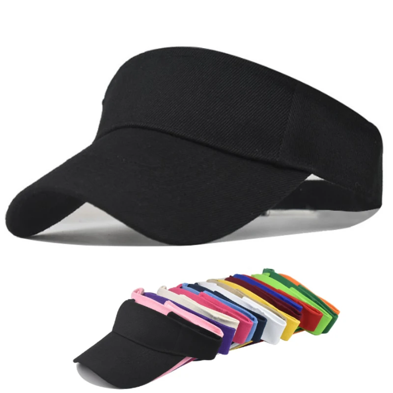 Spring Summer Sports Sun Cap Men' Cap Women Adjustable Cotton Visor UV Protection Top Empty Tennis Golf Running_voghion.com