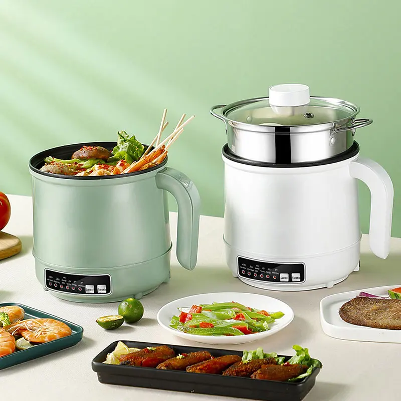 Mini Multifunction Electric Cooking Machine 1.7L Single/Double Layer Hot Pot Intelligent Electric Rice Cooker Non-stick Pan Pots 4