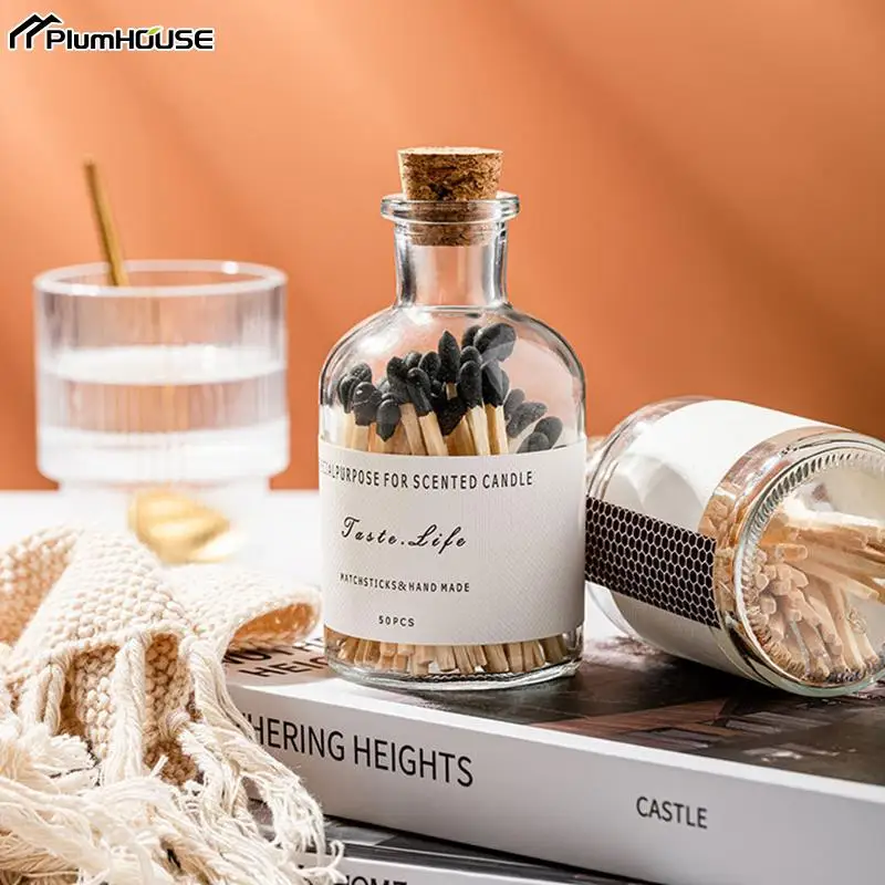 Mini Glass Bottles Matches Jars with Wood Cork Stoppers Tiny Glass Jars Wishing,wedding Gifts Wedding Decoration Safety Matches