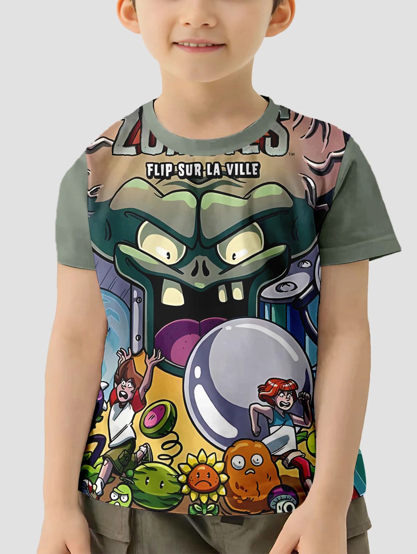3D Print HOT Game Plants vs. Zombies Baby Clothing 5 to 14 Years Male Outdoor Clothes for Children Boy Girl Child T-Shirt Top 4