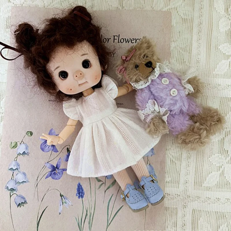 Одежда для куклы OB11, белое платье для кукол 1/12 BJD