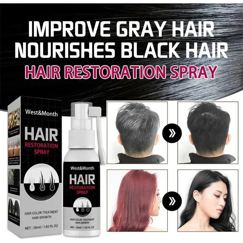 Grey Hair Treatment Serum Anti Hair Loss Spray Anti White Hair  Repair Black Spray Essence Anti Greying liquid