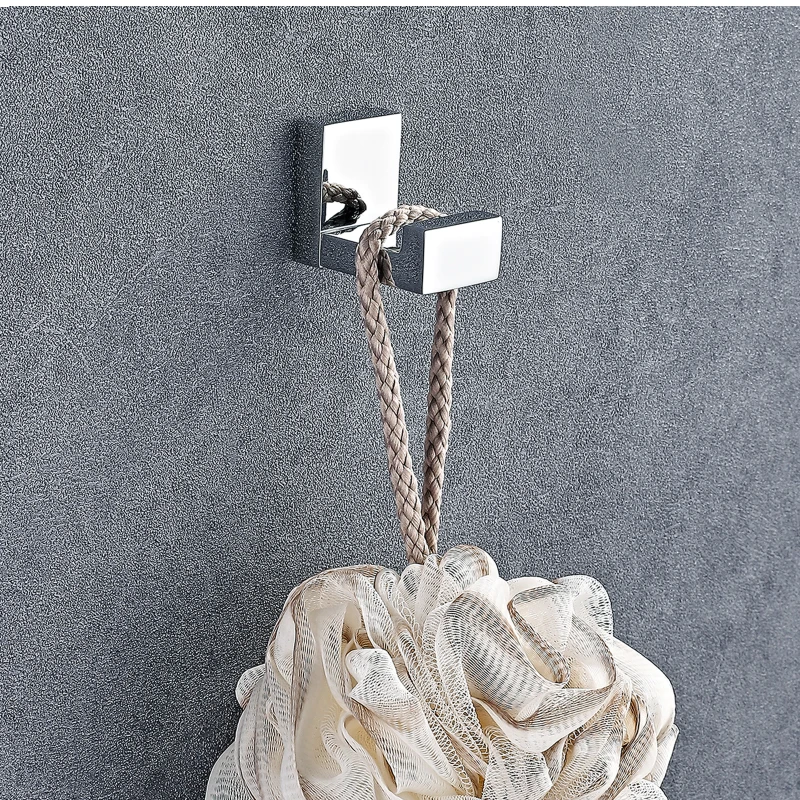 Messing Chrom Badezimmer Wand Mantel Rack Hängen Haken Für Küche Zubehör Wc Kleiderbügel Flur Tür Robe Handtuch Halter – Detail 7
