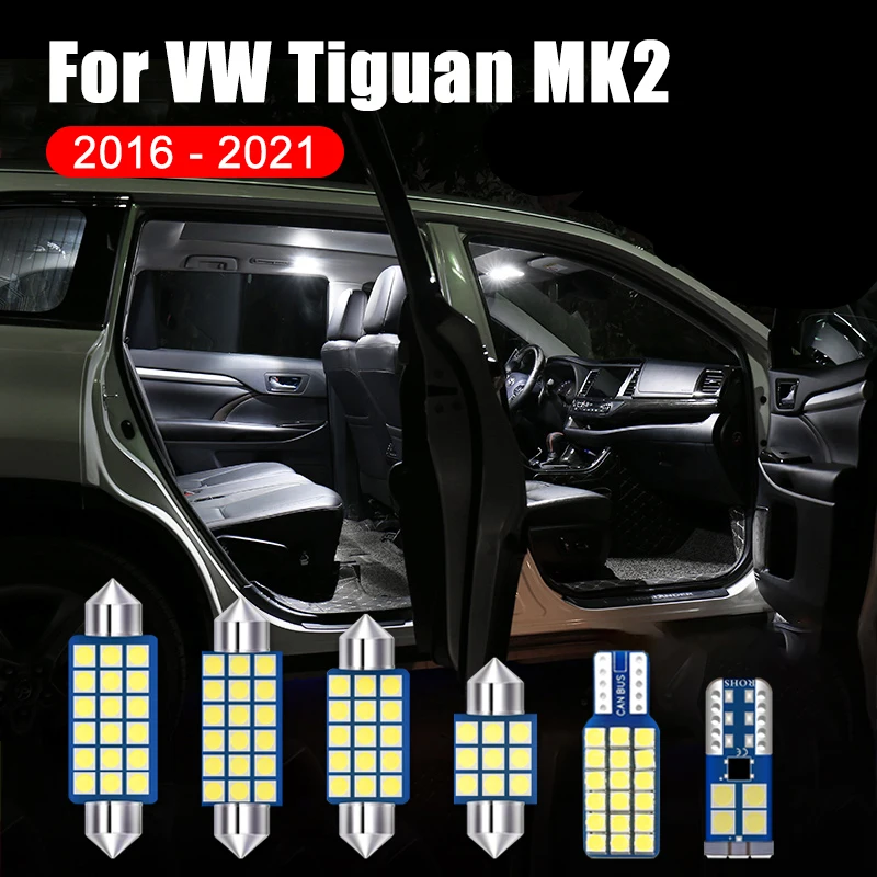 8 шт. светодиодный льные светодиодные лампы для чтения Volkswagen VW Tiguan 2 MK2 2016-2018 2019 2020