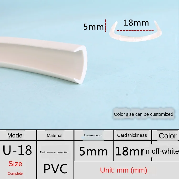 U Edge Banding Veneer - Soft PVC Edgeband in Assorted Colors and Sizes