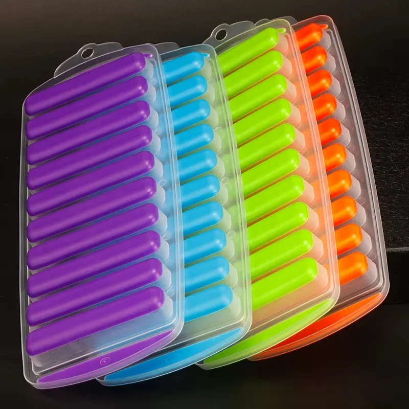 10 Holes Silicone Forms Long Strip Finger Biscuit Ice Cube Mould Tray