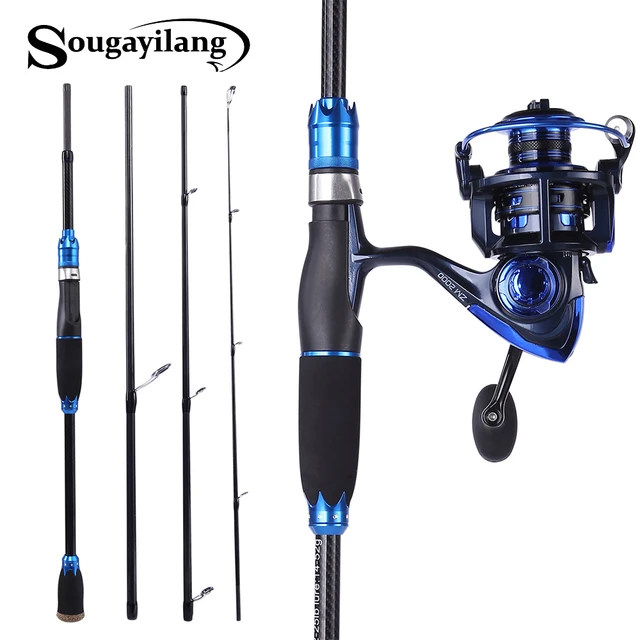 Sougayilang 1.8m2.1m Fishing Rod and Fishing Reel Combo Carbon Lure Rod  Casting Spinning/Baitcasting Reel With Spare Coil Sets - AliExpress