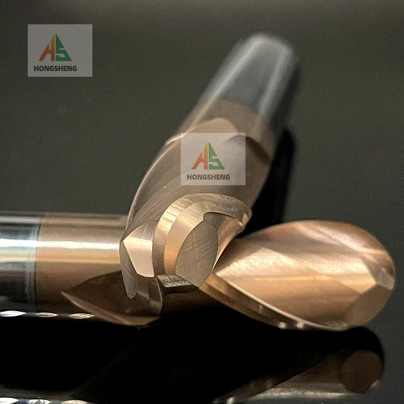 카바이드 볼 노즈 엔드 밀, HRC55 2 플루트 텅스텐 스틸 커터, CNC 라우터 비트 밀링 공구, R0.5 R1 R2 R3 R4 R5 R6 절단 공구