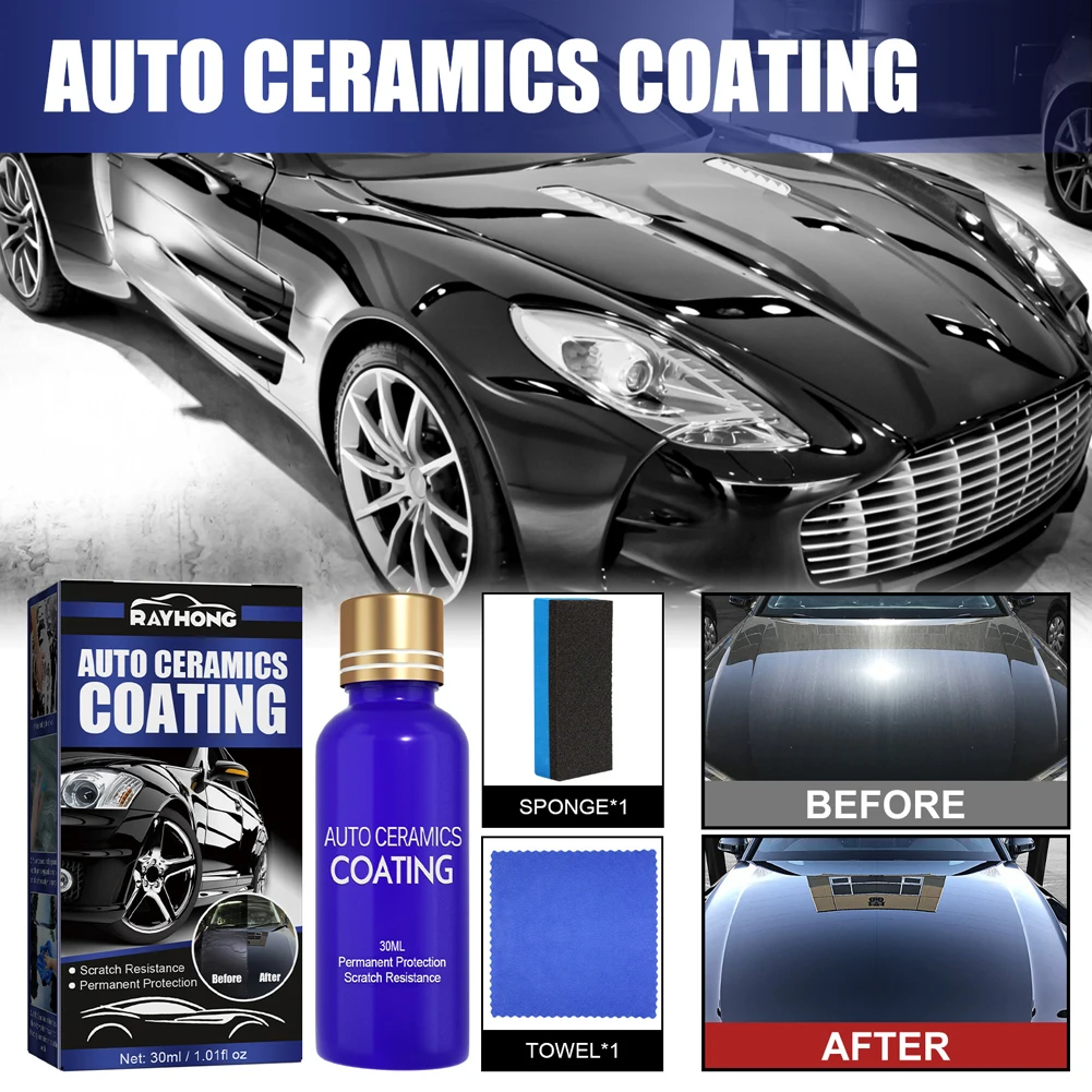 60ml Auto Ceramic Glass Coat Liquid Anti-Scratch Hydrophobic Paint Care Polish Super Detailing Coating Spray Car Repairing Agent