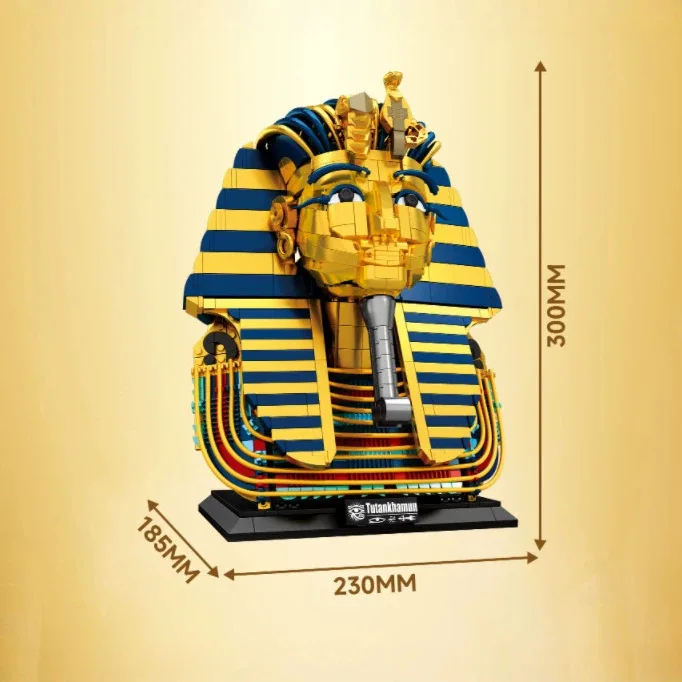 Kreatives Modell Historischer Relikte: Antikes Ägypten Tutanchamons Goldene Maske Baustein-Set Sammlerstück als Geschenk