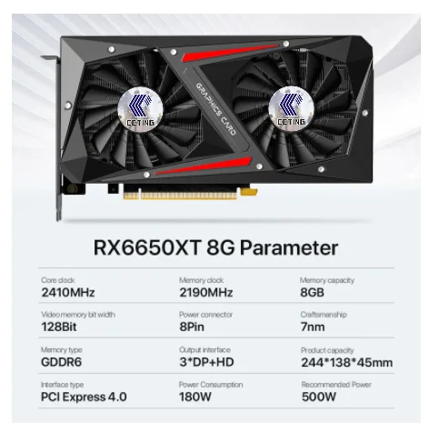 Ccting Original Rx 6650 Xt 8gb Placa De Video Radeon Rx 6650 Xt