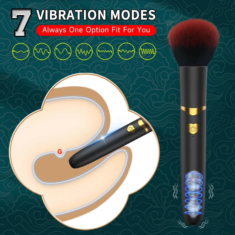Makeup Pen Dual Head Vibrator Soft Brush Comb Beans High  