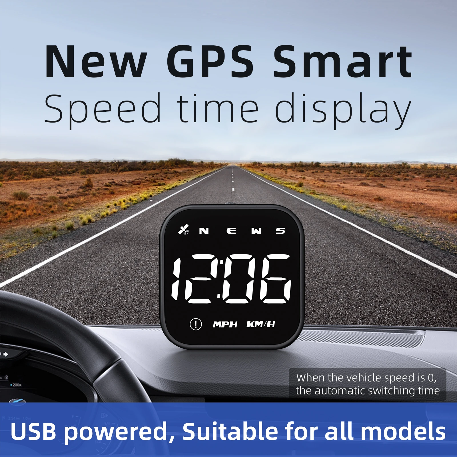 Heads Up Display LED Auto Speedometer Smart Digital Alert Reminder
