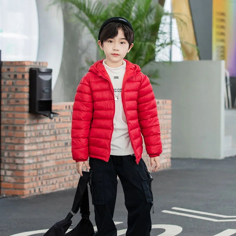 Autumn Winter Teen Boys Girls Warm Down Jacket Children Cotton Outerwear New Fashion Hooded Zipper Coats 3-12 Years Kids Clothes