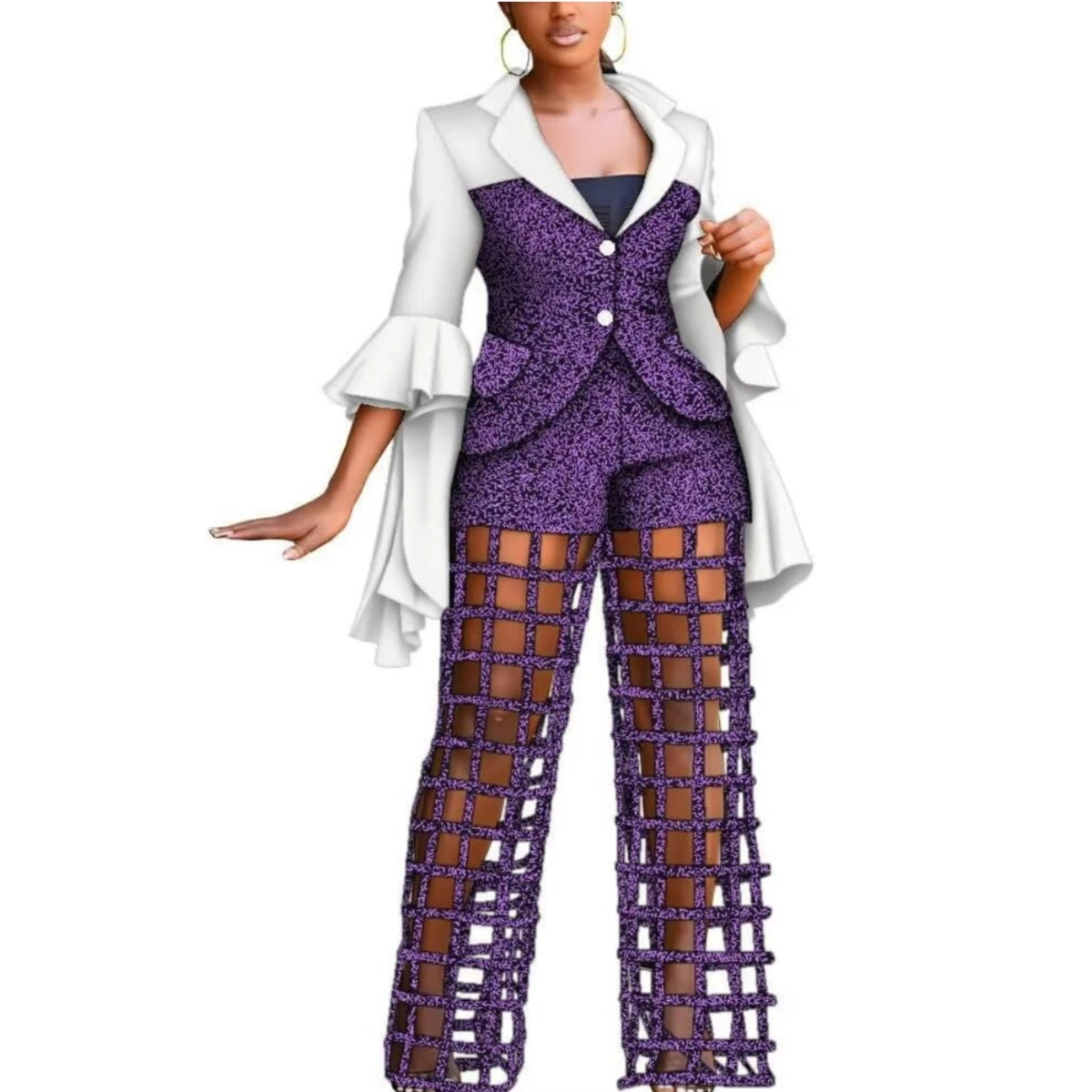 ウェトスーツ中古、02 African Print Blazer and Pants Sets for Women Riche Dashiki