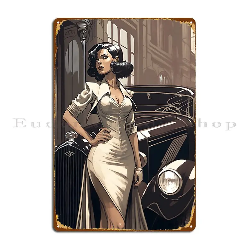 

Beautiful Art Deco Woman Funny Art Deco Bedroom Art Metal Sign Retro Wall Decor Pub Printing Printing Tin Sign Poster