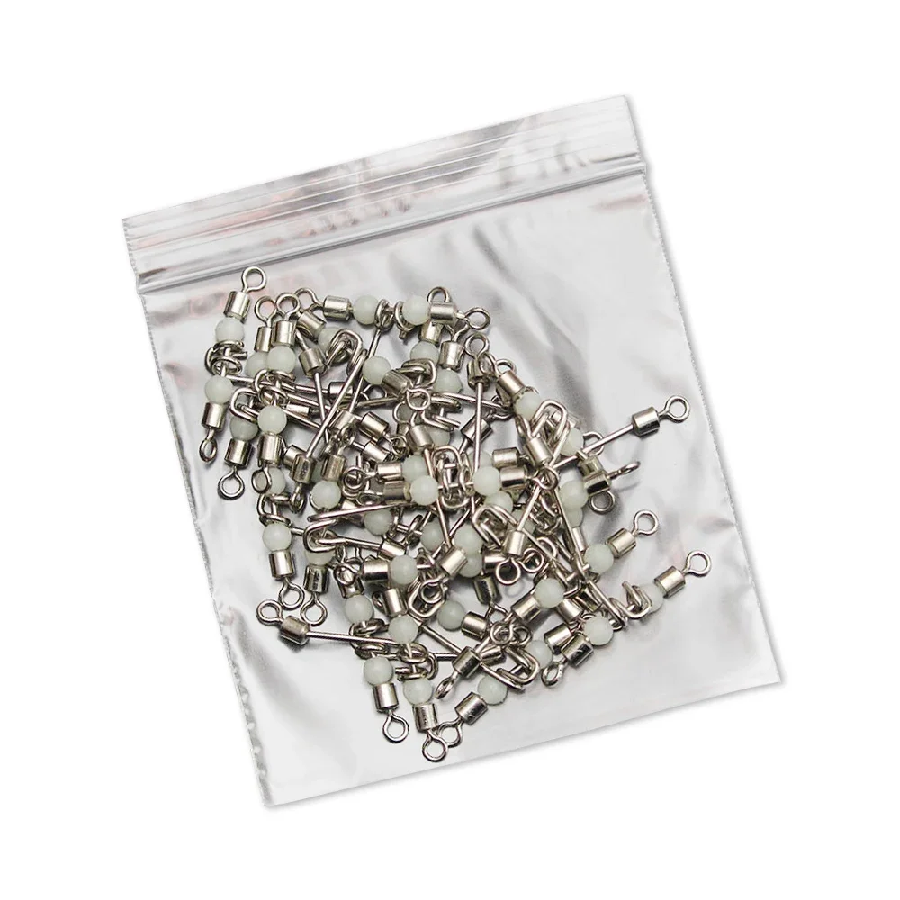 3 Way Luminous T-shape Swivels Fishing Line Connector 10pcs