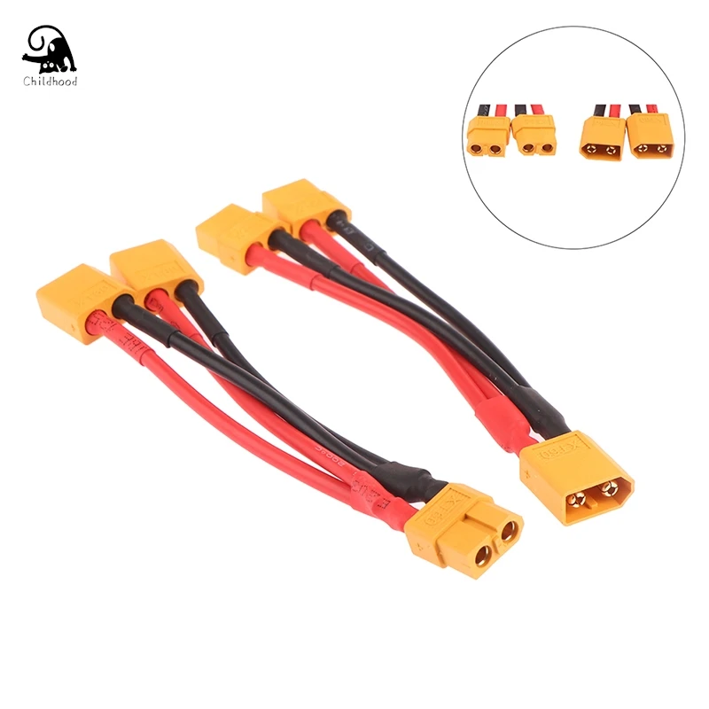 

Male Female Cable Dual Extension Y Splitter 3-Way 14AWG Silicone Wire XT60 Parallel Battery Connector For RC Motor