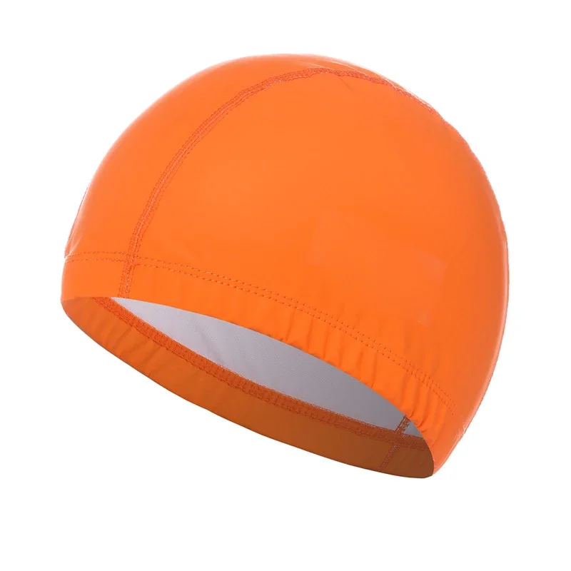 PU Coated Swimming Cap Unisex Comfortable Summer Swimming Pool Hat Elastic Ear Protection For Women Men Adults Swim Bathing Hats 4