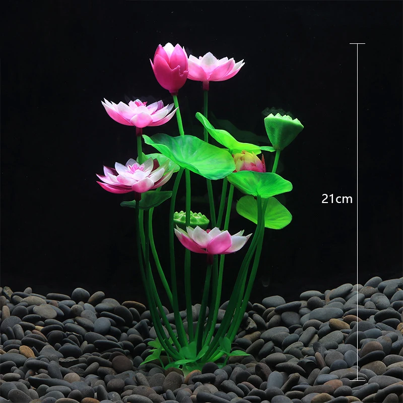 Aquarium Artificial Lotus Plants Decoration Fish Tank Landscaping Water Grass Ornaments Aquatic Simulated Flower Plant Supplies fish tank ornaments mini landscape ornaments artificial plants artificial aquarium plants fish tank decorations aquarium ornaments