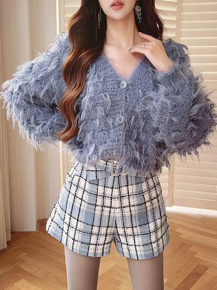 DABUWAWA Tassel Knitted Cardigan Vintage Sweater V Necl Womans Clothing Bohemian Y2k Christmas Party DA1DZK004 6