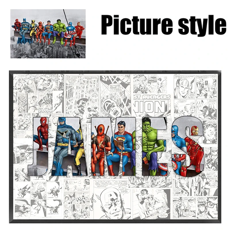 Custom Name Canvas - Superheroes Skyline 1 | Custom Name Canvas - Superheroes Skyline 23