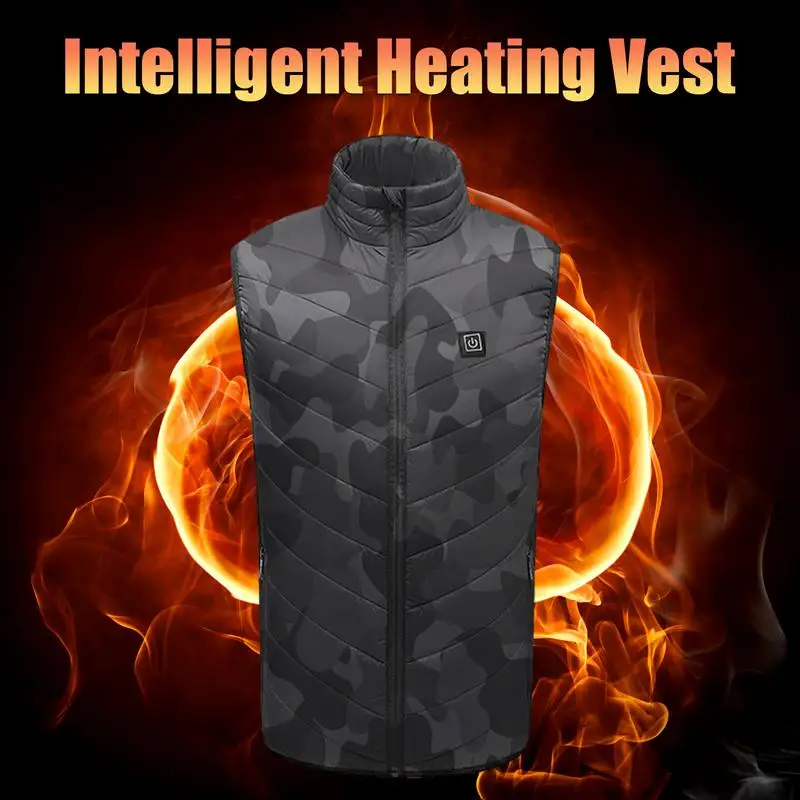 Motorcycle Heated Vest Winter Warm Electric Heated Vest USB Heating Temperature Control Thermal Jacket Men Women Ski Coat