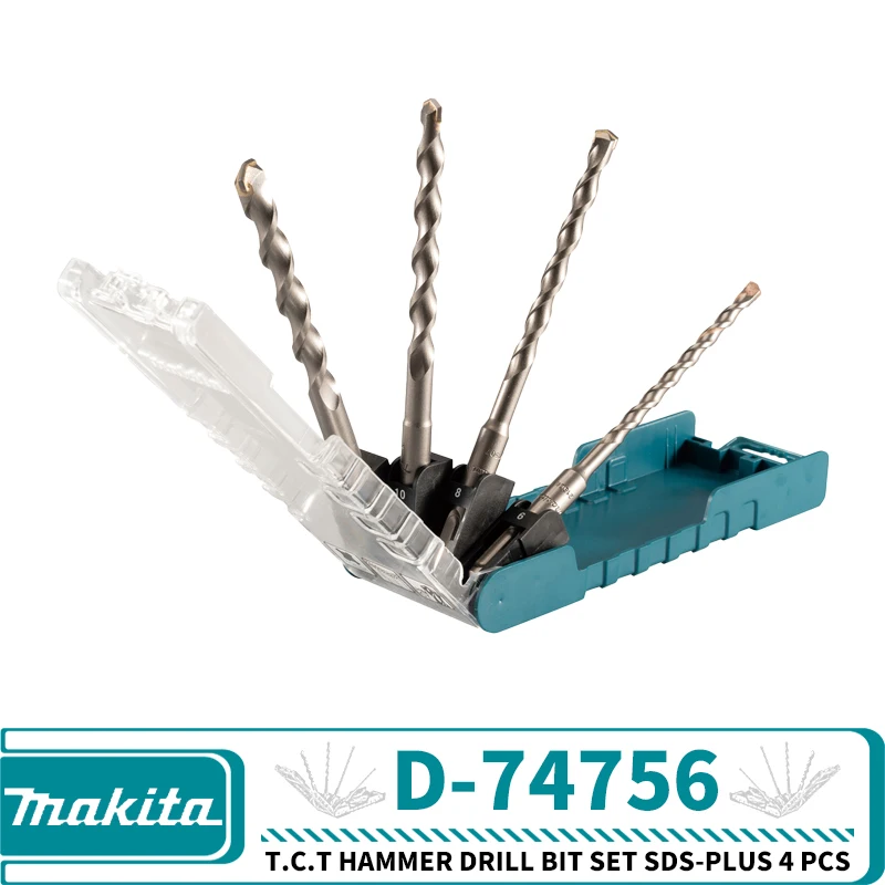 Makita D-74756 Hammer Drill Bit Set SDS-PLUS 4PCS Power Tool