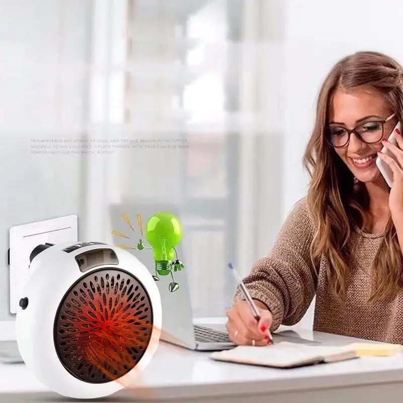 Home Plug In Cordless Space Heater Portable Electric Air Heater 400W Fast Heating Warm Fan Desktop for Winter Household Bathroom