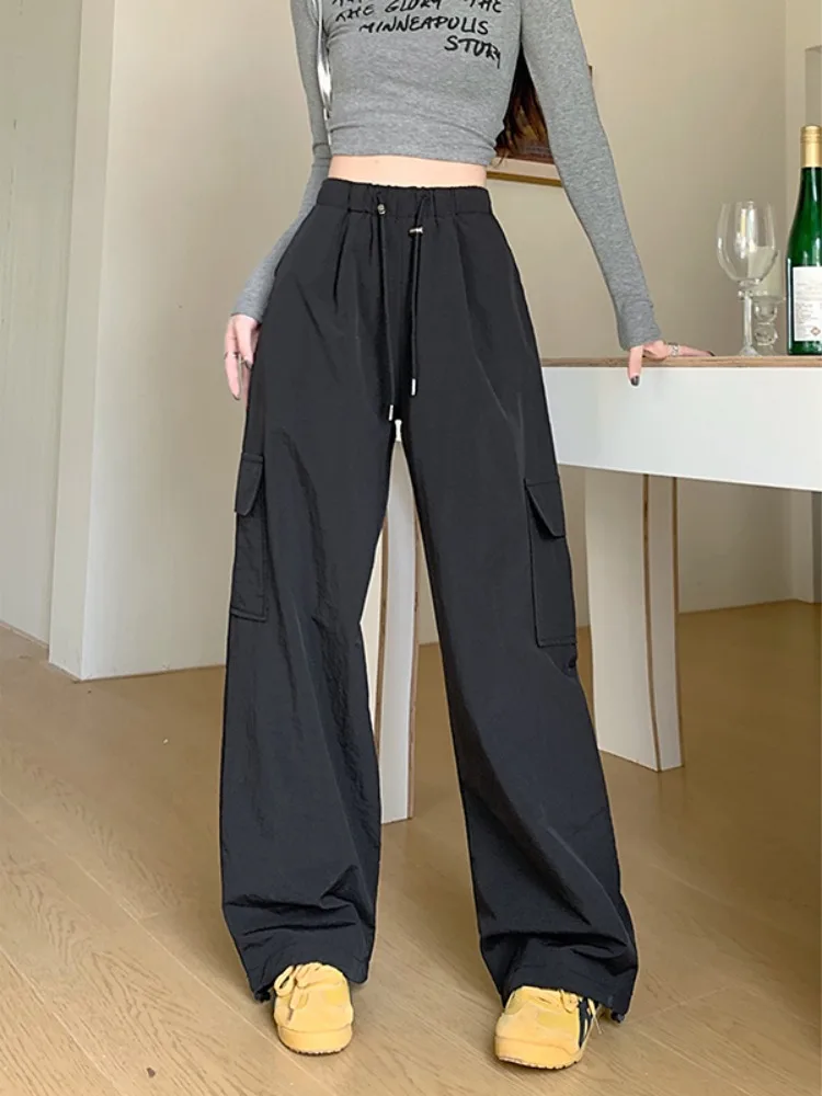 여름 카고 바지 여성용 다목적 스트레이트 레그 캐주얼 벨 보텀 Sweet Cool 바베큐 바지 패션 