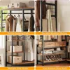Closet Organizer and Storage Shelves, Heavy Duty Clothes Rack with 2 Wooden Drawers, L Shaped Coat Rack Corner Closet System 5