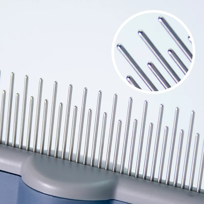 Dog Hair Remover Brush Press Remove Floating Hair Needle Comb Pet Cleaning Grooming Cat Brush Stainless Steel Comb Pet Supplies 6