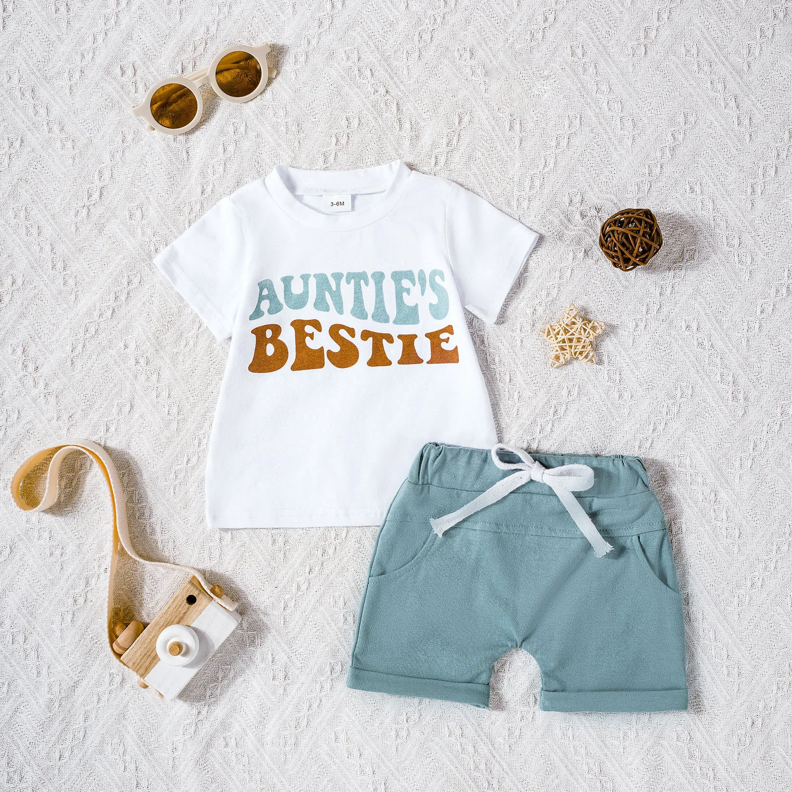 

0-24M Infant Baby Boys Clothes Sets 2pcs Letter Print Short Sleeve T Shirt Tops+Drawstrings Short Trousers Summer Baby Clothes