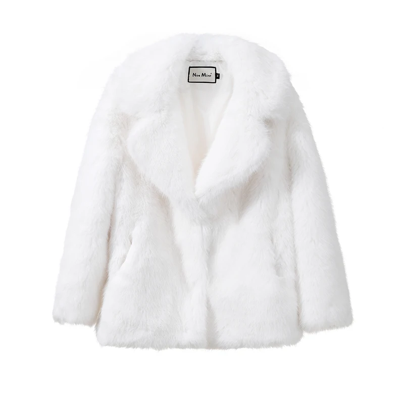 white long fur coat