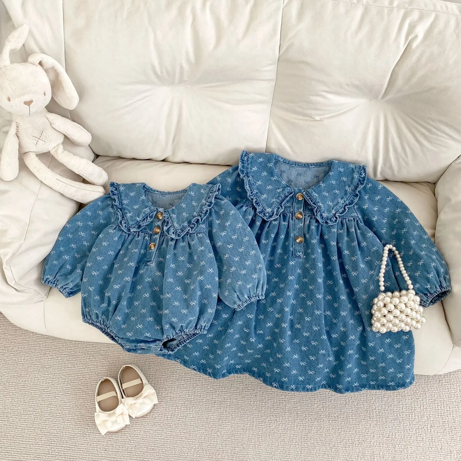 Denim Baby Girls Spring One Piece Dress